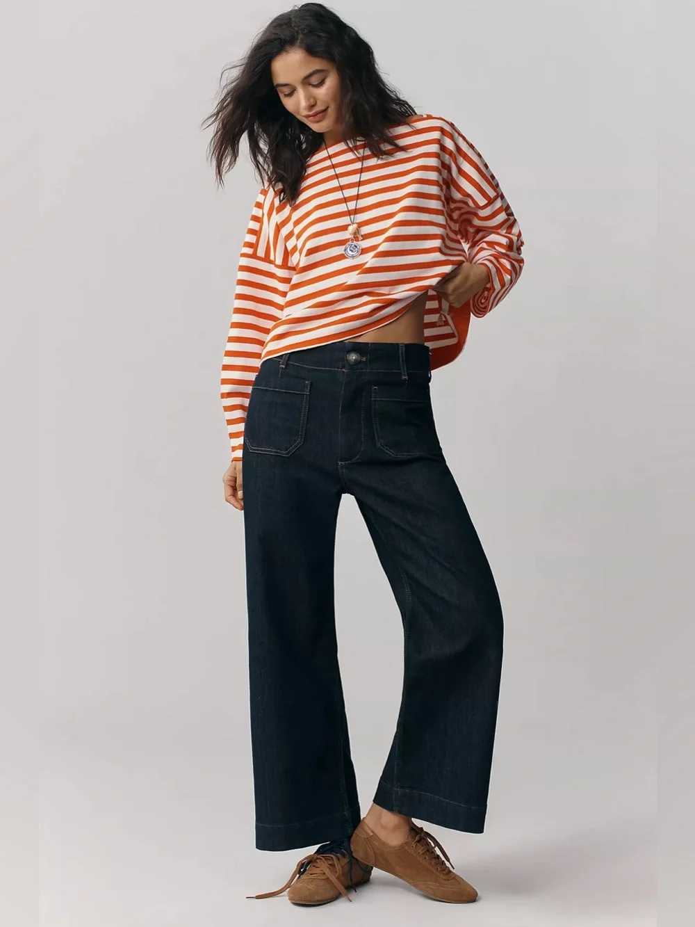 Maeve Colette High-Rise Wide-Leg Cropped Jeans SZ 28 - Picture 1 of 10